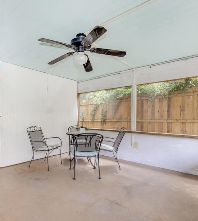 view of patio / terrace with ceiling fan