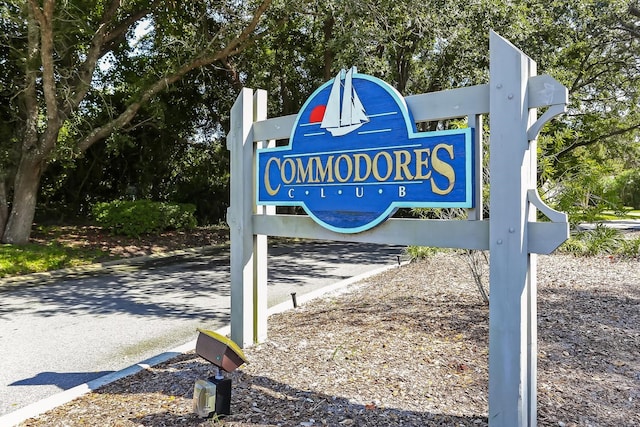 view of community sign