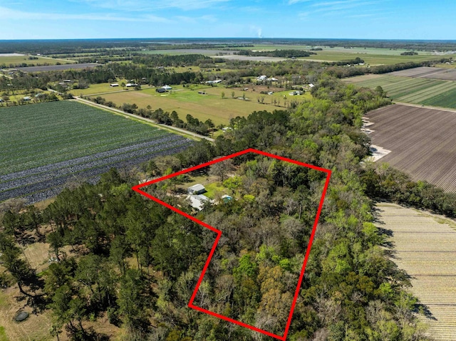 aerial view with a rural view