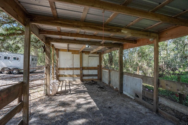 view of patio / terrace with an outbuilding and an exterior structure