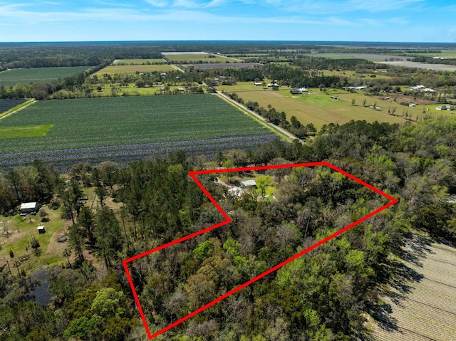 bird's eye view featuring a rural view