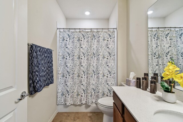 182 Myrtle Oak Ct, Saint Augustine, FL 32092 - full bathroom featuring toilet, vanity, tile patterned floors, and recessed lighting