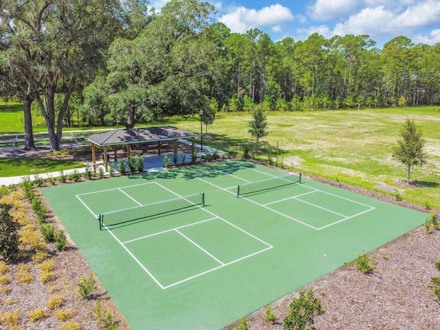 182 Myrtle Oak Ct, Saint Augustine, FL 32092 - view of tennis court with a gazebo and fence