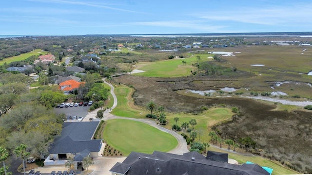 aerial view with view of golf course