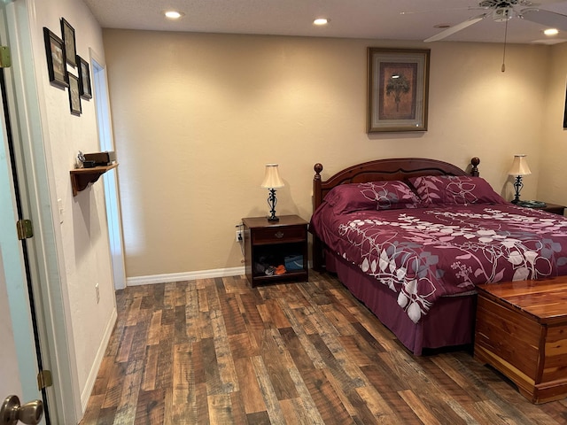 1417 Golf Ave, Ormond Beach, FL 32174 - bedroom featuring wood finished floors, recessed lighting, and a ceiling fan