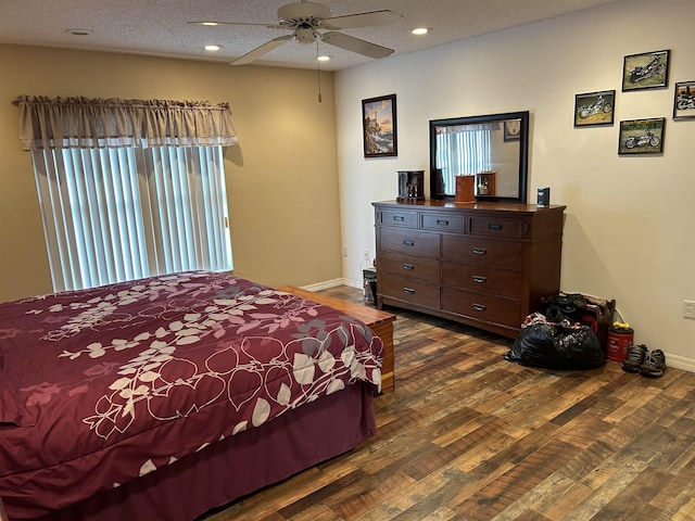 1417 Golf Ave, Ormond Beach, FL 32174 - bedroom with dark wood finished floors, recessed lighting, and ceiling fan