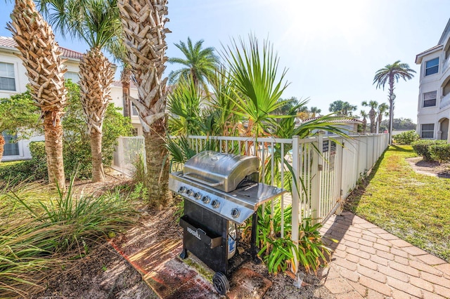 view of patio / terrace with area for grilling