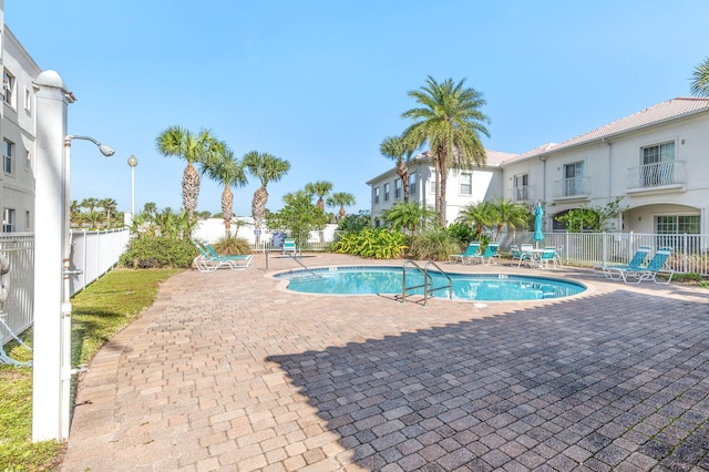 view of pool with a patio