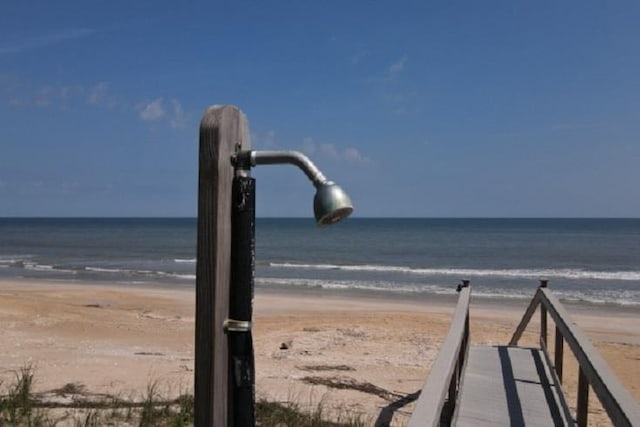 view of water feature featuring a beach view