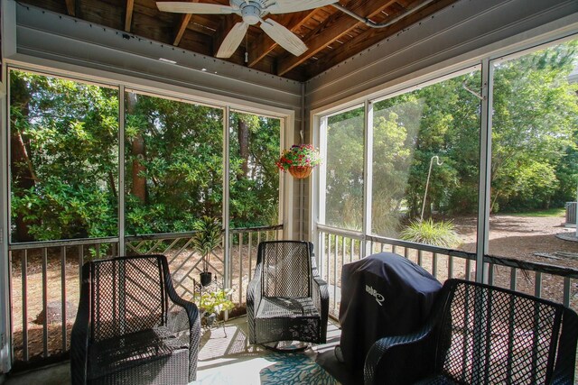 35103 Harbour Vista Cir, Saint Augustine, FL 32080 - sunroom with plenty of natural light and a ceiling fan