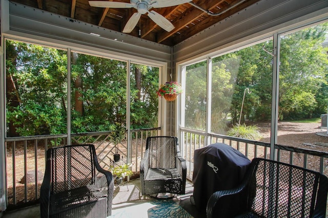 35103 Harbour Vista Cir, Saint Augustine, FL 32080 - sunroom with plenty of natural light and a ceiling fan