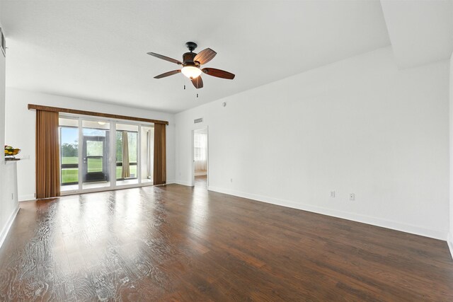 623 Shores Blvd, Saint Augustine Shores, FL 32086 - spare room featuring ceiling fan, dark wood finished floors, and baseboards