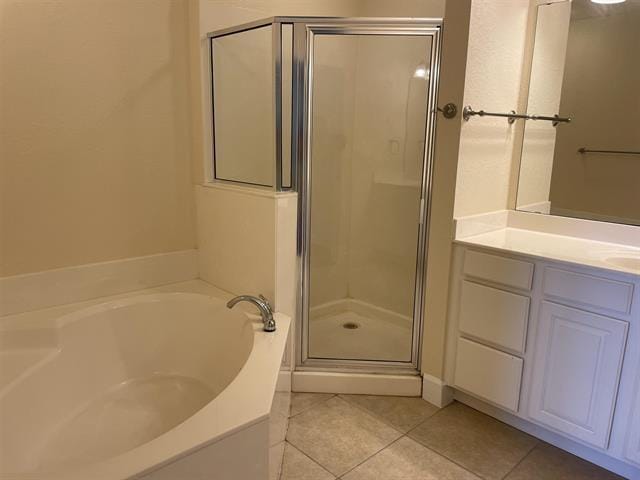 623 Shores Blvd, Saint Augustine Shores, FL 32086 - bathroom with tile patterned flooring, vanity, and shower with separate bathtub