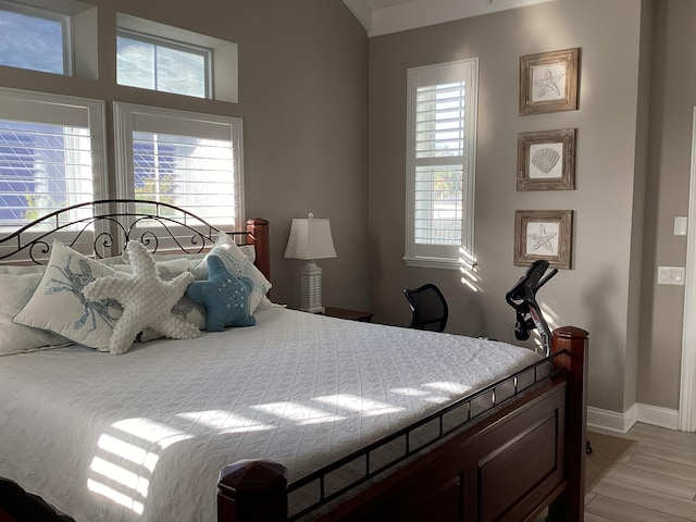 bedroom featuring light wood-type flooring