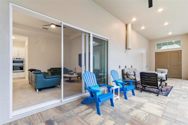 view of patio featuring an outdoor hangout area