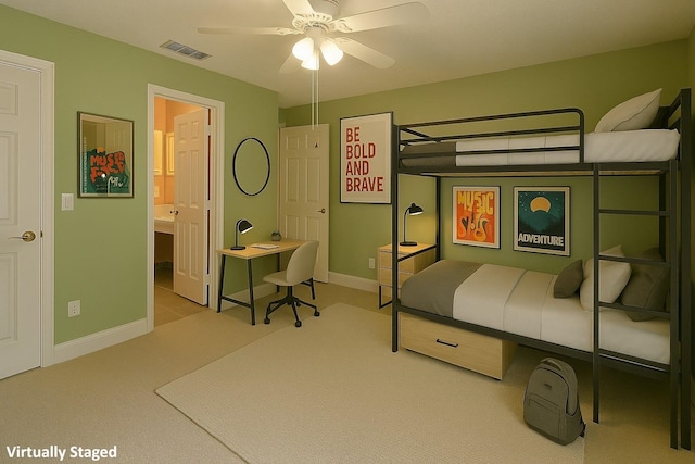 735 E Red House Branch Rd, Saint Augustine, FL 32084 - bedroom featuring carpet floors, baseboards, and a ceiling fan