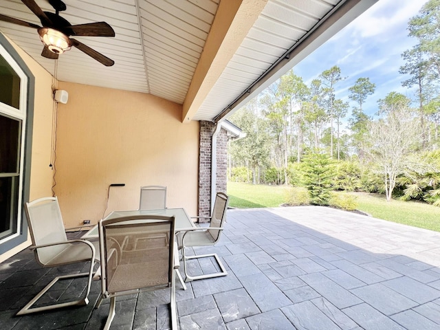 735 E Red House Branch Rd, Saint Augustine, FL 32084 - view of patio / terrace with ceiling fan and outdoor dining area