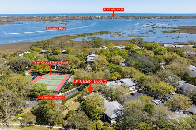 31 Catalonia Ct, Saint Augustine, FL 32086 - drone / aerial view featuring a water view