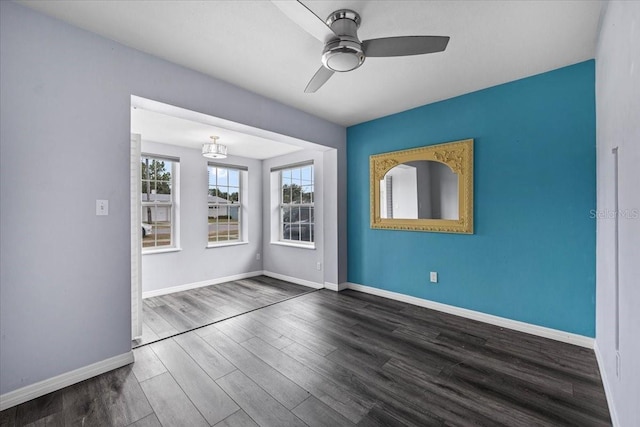 342 Euclid Ave, Daytona Beach, FL 32118 - empty room featuring wood finished floors and a ceiling fan