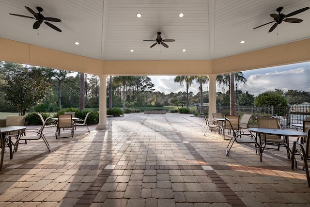 97 Paranza Trce, Saint Augustine, FL 32095 - view of patio / terrace with ceiling fan and outdoor dining area