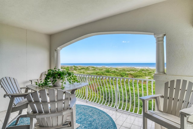 balcony with a water view