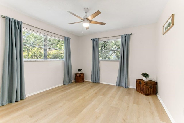 171 Deltona Blvd, Saint Augustine, FL 32086 - empty room featuring light wood-style flooring, healthy amount of natural light, and ceiling fan
