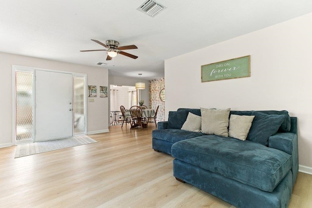 171 Deltona Blvd, Saint Augustine, FL 32086 - living room with ceiling fan and light wood finished floors
