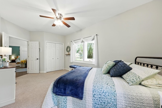 133 Federal Point Rd, East Palatka, FL 32131 - bedroom with a ceiling fan, baseboards, a closet, and carpet