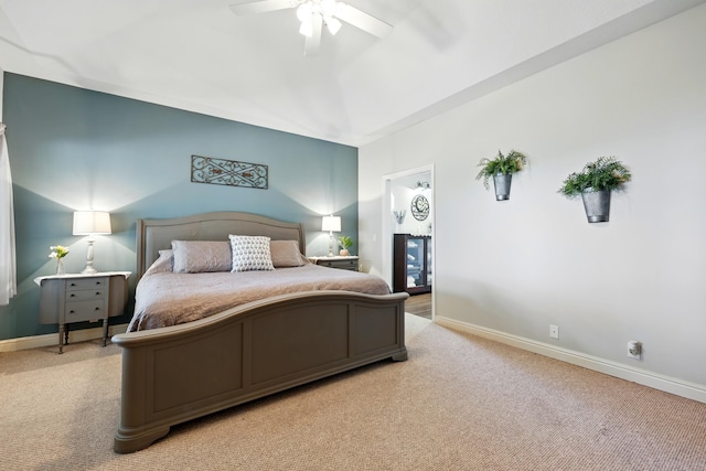 133 Federal Point Rd, East Palatka, FL 32131 - bedroom featuring baseboards, a ceiling fan, and light colored carpet