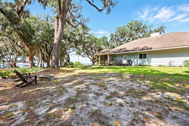 133 Federal Point Rd, East Palatka, FL 32131 - view of yard with a fire pit