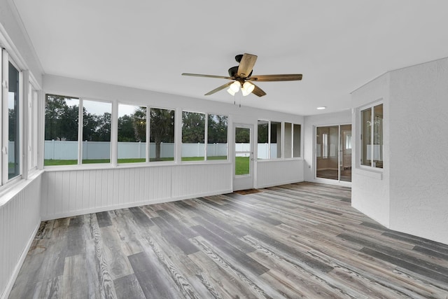 61 Brownstone Ln, Palm Coast, FL 32137 - unfurnished sunroom with ceiling fan