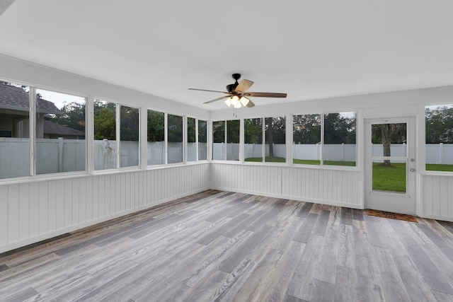 61 Brownstone Ln, Palm Coast, FL 32137 - unfurnished sunroom with a ceiling fan