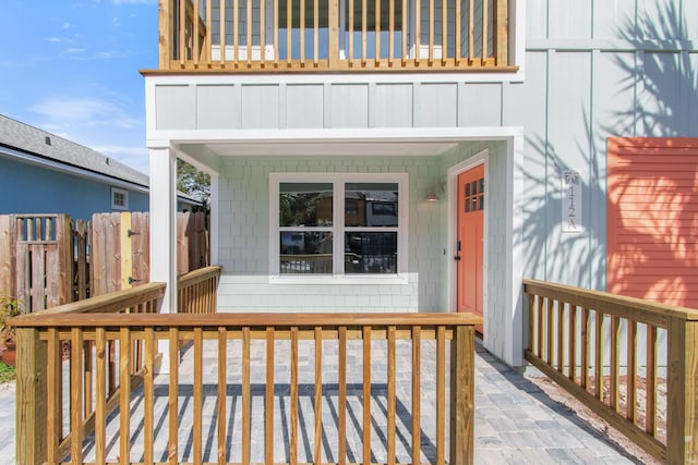 112 2nd St, Saint Augustine, FL 32080 - view of exterior entry featuring a balcony
