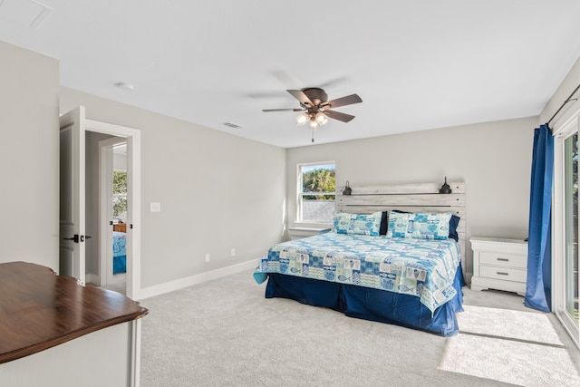 112 2nd St, Saint Augustine, FL 32080 - bedroom featuring carpet floors, baseboards, and ceiling fan