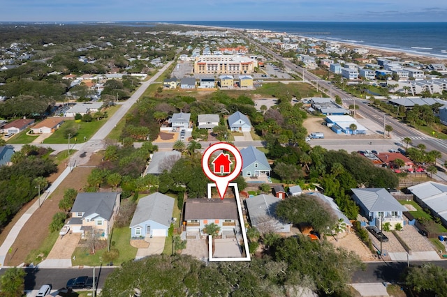 112 2nd St, Saint Augustine, FL 32080 - aerial view of property and surrounding area with nearby suburban area and a large body of water