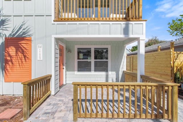 112 2nd St, Saint Augustine, FL 32080 - doorway to property featuring a balcony