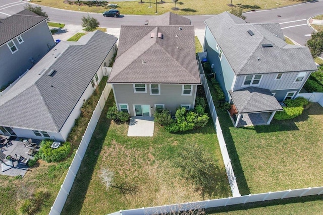 aerial view featuring a residential view