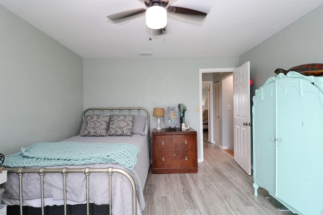 5 N Ocean Palm Villas Unit 5, Flagler Beach, FL 32136 - bedroom with wood finished floors and a ceiling fan