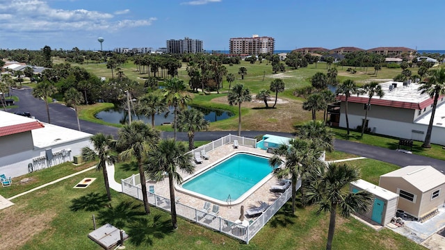 5 N Ocean Palm Villas Unit 5, Flagler Beach, FL 32136 - aerial view of a pool area and a large body of water