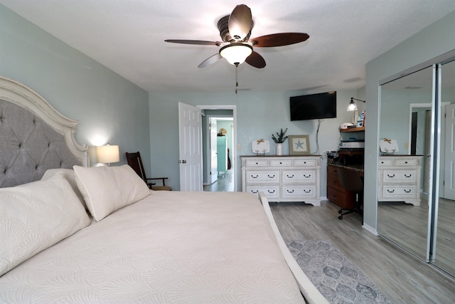 5 N Ocean Palm Villas Unit 5, Flagler Beach, FL 32136 - bedroom featuring wood finished floors and ceiling fan