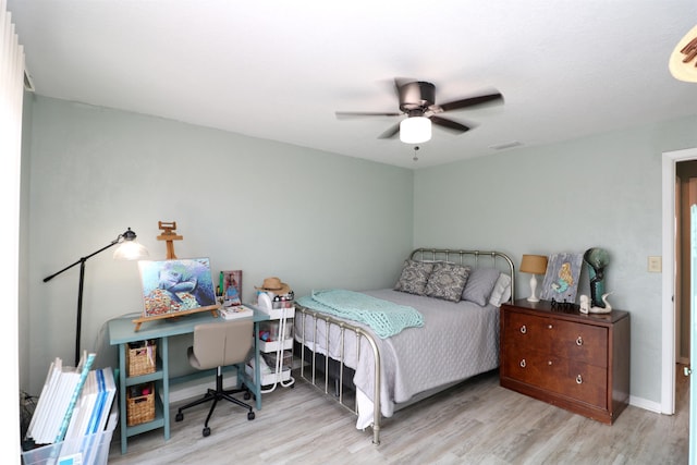 5 N Ocean Palm Villas Unit 5, Flagler Beach, FL 32136 - bedroom featuring wood finished floors, ceiling fan, and baseboards