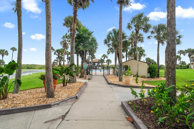 850 A1A Beach Blvd Unit 3, Saint Augustine Beach, FL 32080 - view of home's community with a water view, a gate, and a yard