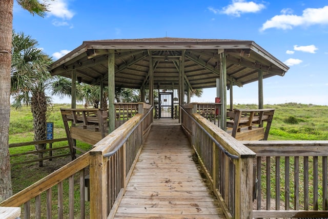 exterior space with a gazebo