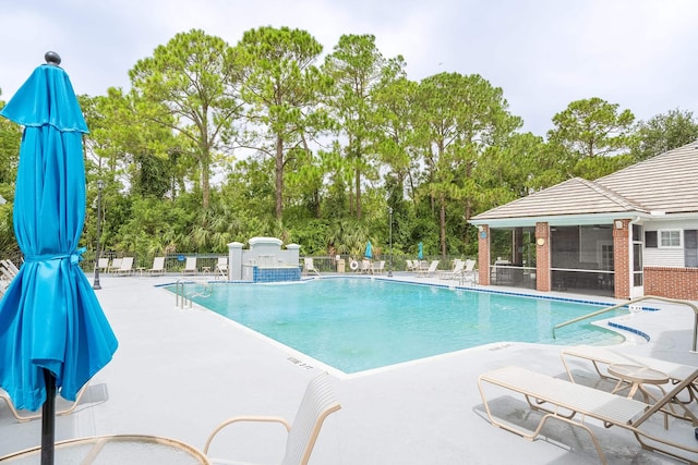 view of pool with a patio