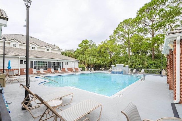 view of pool with a patio area