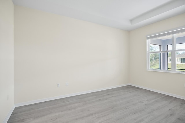 unfurnished room featuring light wood-type flooring