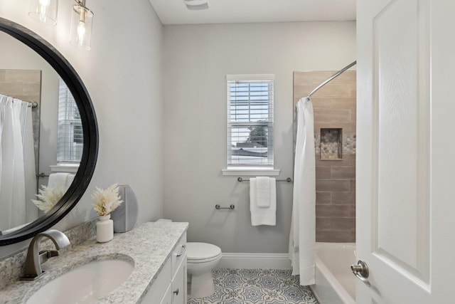 1351 Weaver Glen Rd, Jacksonville, FL 32223 - bathroom with tile patterned flooring, vanity, and shower / tub combo with curtain