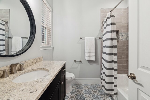 1351 Weaver Glen Rd, Jacksonville, FL 32223 - bathroom featuring vanity, tile patterned flooring, and shower / bath combination with curtain