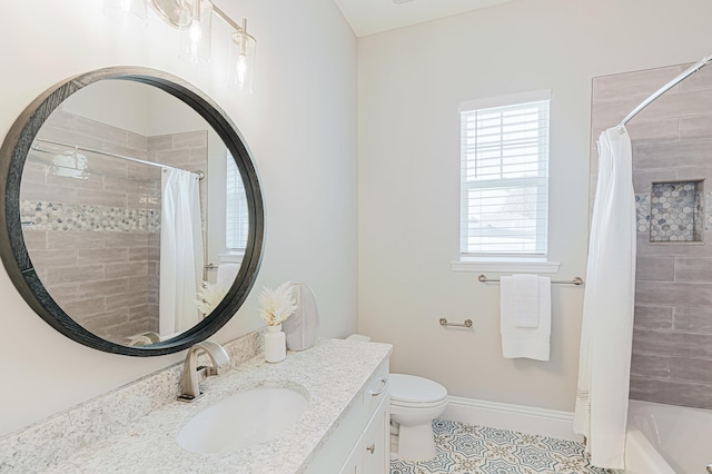 1351 Weaver Glen Rd, Jacksonville, FL 32223 - full bathroom with vanity, tile patterned floors, and shower / bath combo with shower curtain