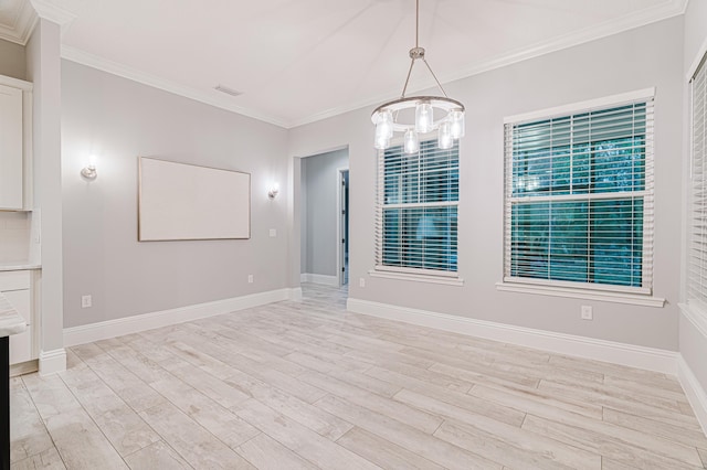 1351 Weaver Glen Rd, Jacksonville, FL 32223 - unfurnished dining area with ornamental molding and light wood finished floors